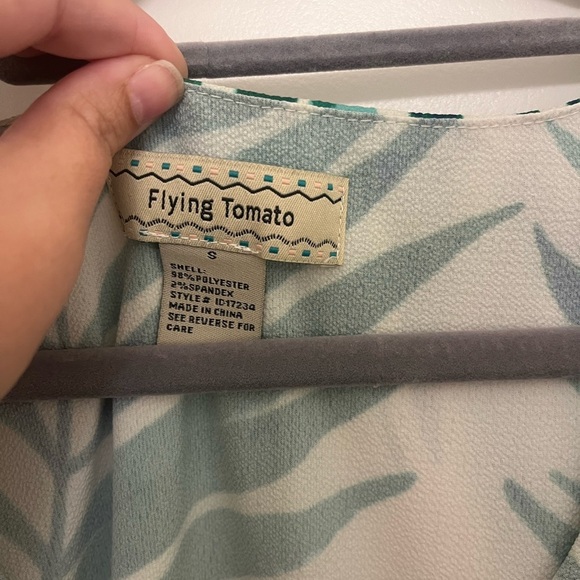 Flying Tomato Green Palm Midi Dress Size Small - Picture 8 of 10